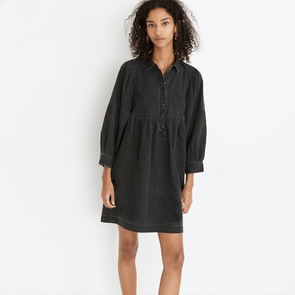 Madewell Dresses & Skirts - Madewell Black Denim Midi Dress